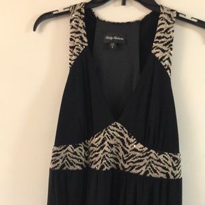 Black cheetah print  glittery Maxi  dress Size 6